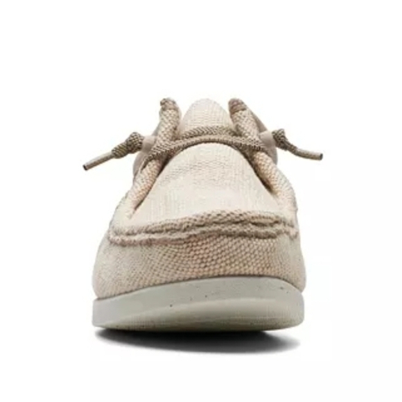 Clarks | Shacrelite Moc Toe Natural Woven Cotton Genuine Leather Suede Loafers main image 16